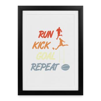 Rugby Motivation - Affiche encadrée (27 × 37 cm) - noir - Devant