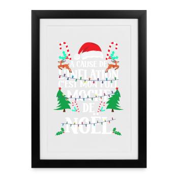 Pull Moche De Noël - Affiche encadrée (27 × 37 cm) - noir - Devant