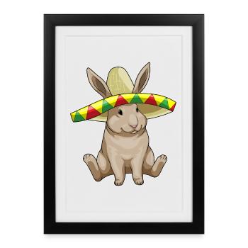 Bunny Sombrero - Framed poster (27 × 37 cm) - black - Front