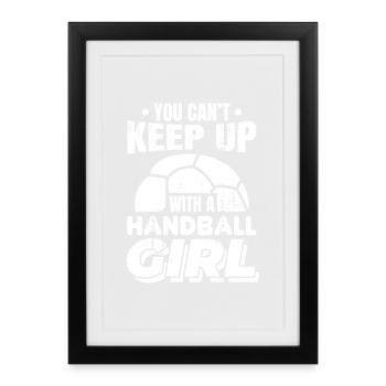 Handball Girl - Framed poster (27 × 37 cm) - black - Front