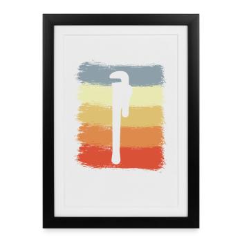 Vintage Pipe Wrench - Framed poster (27 × 37 cm) - black - Front