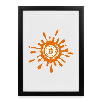 Bitcoin Crypto Cryptocurrency Splash - Affiche encadrée (27 × 37 cm) - noir - Devant