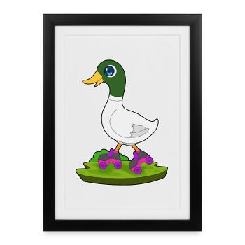 Patins à roulettes à roulettes canard - Affiche encadrée (27 × 37 cm) - noir - Devant