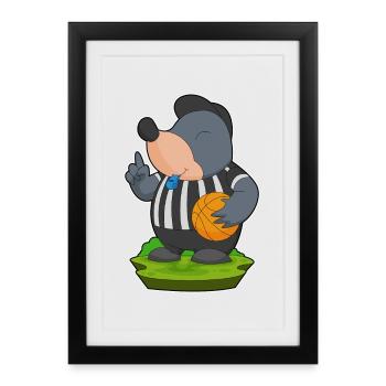 Mole Referee Basketball - Framed poster (27 × 37 cm) - black - Front