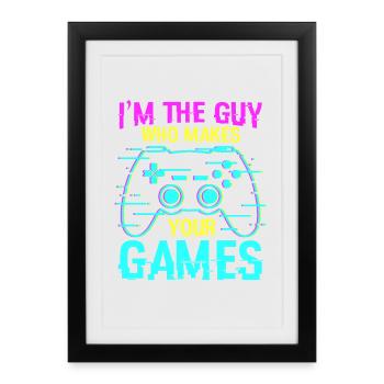 Game Programmer Saying - Framed poster (27 × 37 cm) - black - Front
