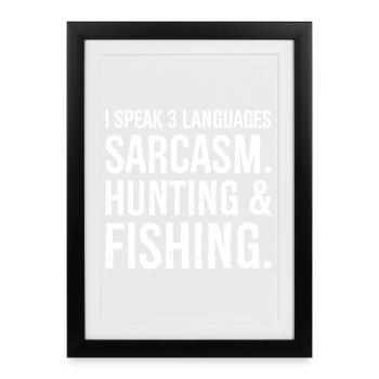 I speak 3 languages funny shirt - Framed poster (27 × 37 cm) - black - Front