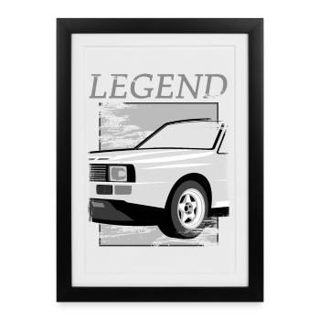 Rally Sport Quattro S1 E1 - Framed poster (27 × 37 cm) - black - Front