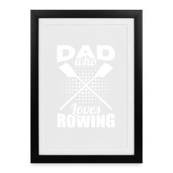Father who loves rowing - Framed poster (27 × 37 cm) - black - Front