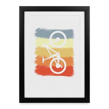 Croquis de vététiste vintage - Affiche encadrée (27 × 37 cm) - noir - Devant