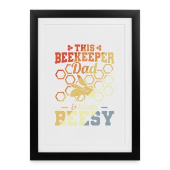 Funny beekeeper father - Framed poster (27 × 37 cm) - black - Front