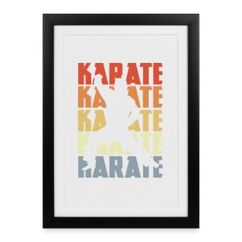 Karaté rétro - Affiche encadrée (27 × 37 cm) - noir - Devant