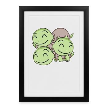 Turtle Motif - Framed poster (27 × 37 cm) - black - Front