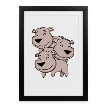 Brown Bear Motif Bear - Framed poster (27 × 37 cm) - black - Front