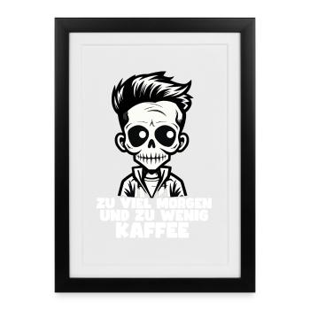 Café Dit T-shirt Design - Affiche encadrée (27 × 37 cm) - noir - Devant