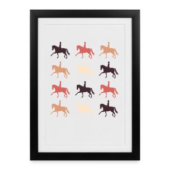 Cheval de dressage - Affiche encadrée (27 × 37 cm) - noir - Devant