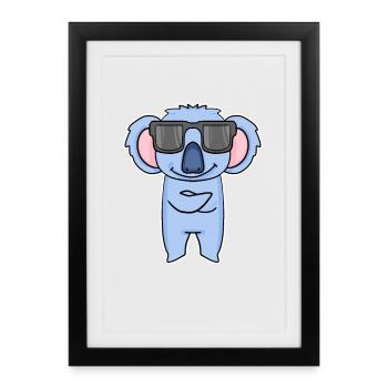 Koala with glasses - Framed poster (27 × 37 cm) - black - Front