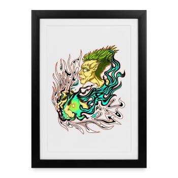 Magie Blanche - Affiche encadrée (27 × 37 cm) - noir - Devant