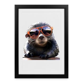 Mole with sunglasses Love Cute Moles - Framed poster (27 × 37 cm) - black - Front