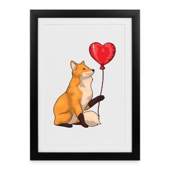 Ballon Renard - Affiche encadrée (27 × 37 cm) - noir - Devant