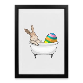 Bunny Easter Bathtub - Framed poster (27 × 37 cm) - black - Front