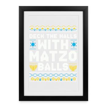 Happy Chrismukkah Christmas Hanukkah Xmas - Framed poster (27 × 37 cm) - black - Front