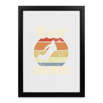 Meilleur skieur - Affiche encadrée (27 × 37 cm) - noir - Devant
