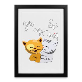Cats, you are my Sun - Framed poster (27 × 37 cm) - black - Front