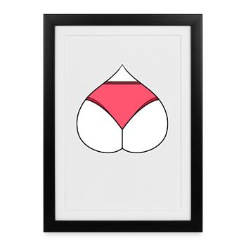 Ass Heart Love - Framed poster (27 × 37 cm) - black - Front
