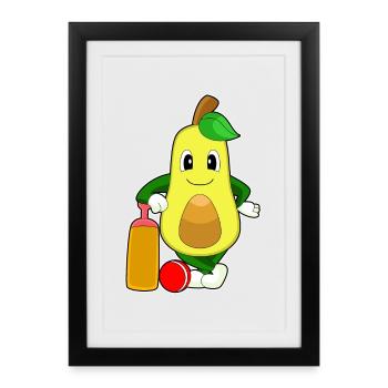 Batte de cricket Avocado Cricket - Affiche encadrée (27 × 37 cm) - noir - Devant