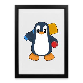 Penguin Cricket Cricket Bat - Framed poster (27 × 37 cm) - black - Front
