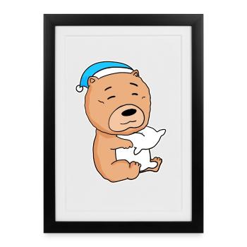 Chow Chow Sleeping Fatigue Dog Dog Breed - Framed poster (27 × 37 cm) - black - Front