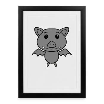 Bat - Framed poster (27 × 37 cm) - black - Front