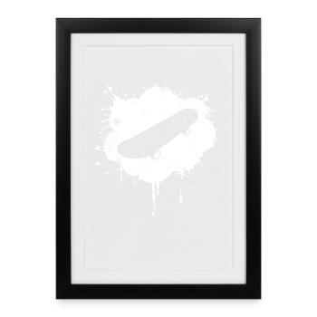 Skateboard Sketch - Framed poster (27 × 37 cm) - black - Front
