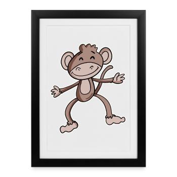 Singe - Affiche encadrée (27 × 37 cm) - noir - Devant
