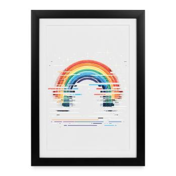 Rainbow Star Glitter - Framed poster (27 × 37 cm) - black - Front