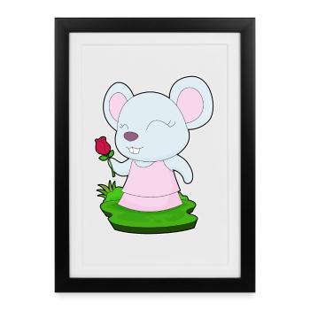 Mouse Rose - Affiche encadrée (27 × 37 cm) - noir - Devant