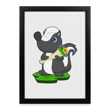 Bouquet de moufettes - Affiche encadrée (27 × 37 cm) - noir - Devant