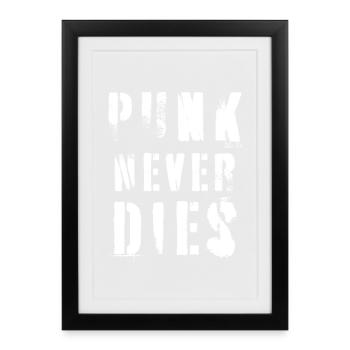 Citation musicale : Le punk ne meurt jamais - Affiche encadrée (27 × 37 cm) - noir - Devant
