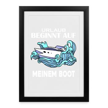 Boot - Gerahmtes Poster (27 × 37 cm) - Schwarz - Vorne