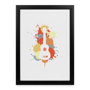Ukulele Music Retro - Framed poster (27 × 37 cm) - black - Front