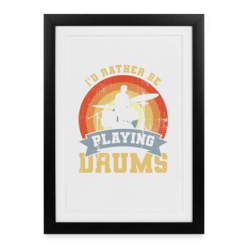 Dicton du batteur - Affiche encadrée (27 × 37 cm) - noir - Devant