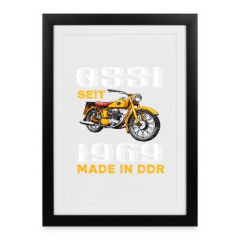 Ossi DDR Ostdeutschland Geburtstag 1969 Spruch - Gerahmtes Poster (27 × 37 cm) - Schwarz - Vorne