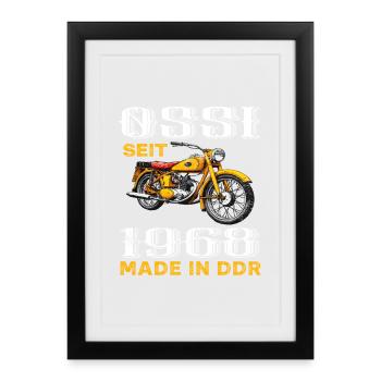 1968 DDR Ostdeutschland Ossi Geburtstag Spruch - Gerahmtes Poster (27 × 37 cm) - Schwarz - Vorne