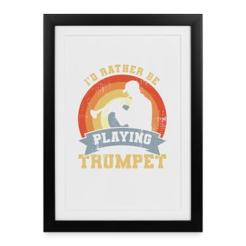Dicton trompettiste - Affiche encadrée (27 × 37 cm) - noir - Devant