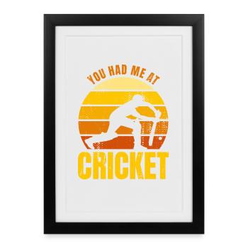 Tu m’as eu au cricket - Affiche encadrée (27 × 37 cm) - noir - Devant