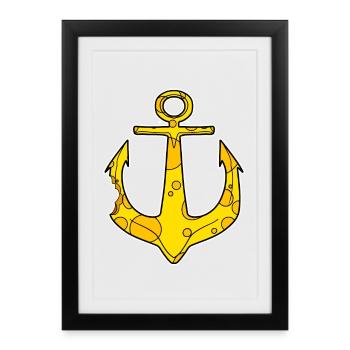 Motif de fromage Anchor Captain - Affiche encadrée (27 × 37 cm) - noir - Devant