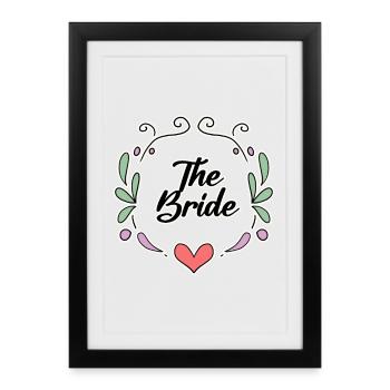 Dicton de mariée motif coeur - Affiche encadrée (27 × 37 cm) - noir - Devant
