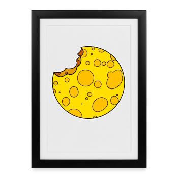 Circle Cheese Round - Framed poster (27 × 37 cm) - black - Front