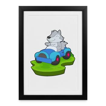 Wolf Car - Framed poster (27 × 37 cm) - black - Front