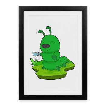 Tasse à café Caterpillar - Affiche encadrée (27 × 37 cm) - noir - Devant